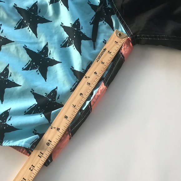 Vtg Surface Surfwear Mens Swim Suit Trunks Size 34 Patriotic Eagle Blue Bathing - Picture 8 of 11